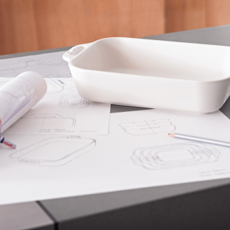 Prostokątny półmisek ceramiczny Staub - 1.1 ltr, Biały - 2