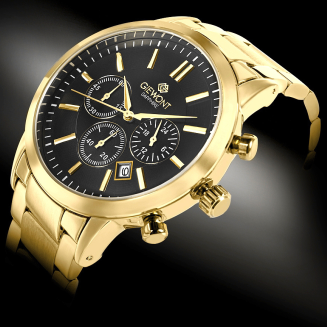 Zegarek Męski Giewont Chronograph Sapphire Złoto Czarny GW8510-B5 - 2