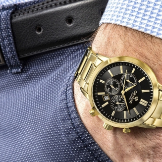 Zegarek Męski Giewont Chronograph Sapphire Złoto Czarny GW8510-B5 - 4