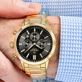Zegarek Męski Giewont Chronograph Sapphire Złoto Czarny GW8510-B5 - 5