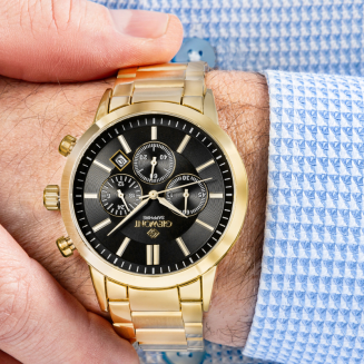 Zegarek Męski Giewont Chronograph Sapphire Złoto Czarny GW8510-B5 - 5