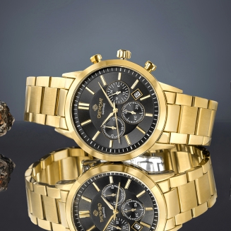 Zegarek Męski Giewont Chronograph Sapphire Złoto Czarny GW8510-B5 - 6