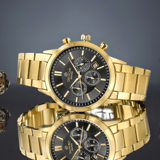 Zegarek Męski Giewont Chronograph Sapphire Złoto Czarny GW8510-B5 - 6