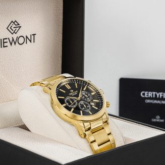 Zegarek Męski Giewont Chronograph Sapphire Złoto Czarny GW8510-B5 - 8