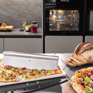 Zestaw nóż do pizzy + kamień ze stojakiem Gefu Darioso prostokątny - 4