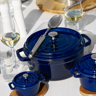 Garnek żeliwny okrągły Staub - Niebieski, 8.35 ltr - 2