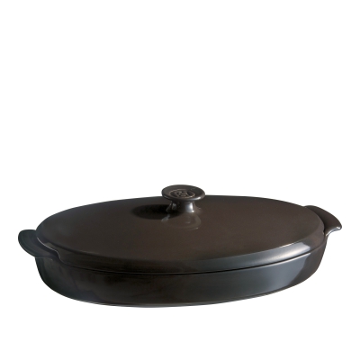  Emile Henry Papillote steamer for fish, 42 x 25 cm, black