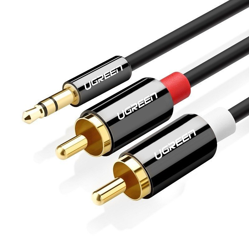  UGREEN AV116 cable jack 3.5mm-2x RCA 3m (black)
