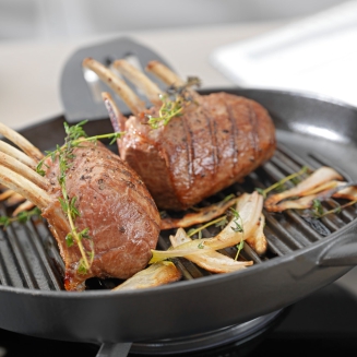  Staub round cast iron grill pan with two handles - 26 cm, graphite - 5