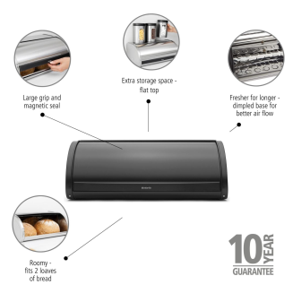 Chlebak Brabantia Roll Top Regular Matt Black - 4