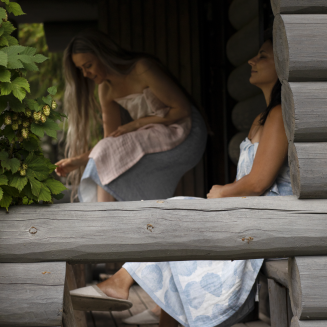 Ręcznik Lapuan Kankurit SADE white-rainy blue 48x70 cm - 2