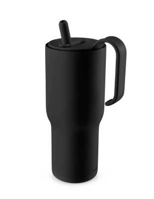 Kubek termiczny ze słomką Eva Solo Sip'n'Go 900 ml Black | CENA SPECJALNA