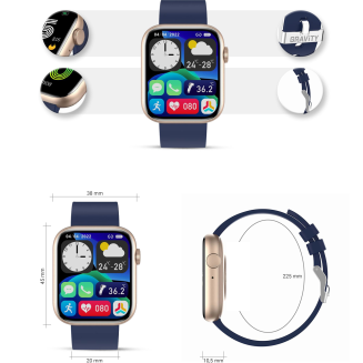Smartwatch Damski Gravity GT3-4 Różowo-Granatowy - 7