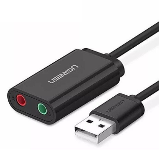  UGREEN US205 USB Sound Card 15cm (Black) - 2
