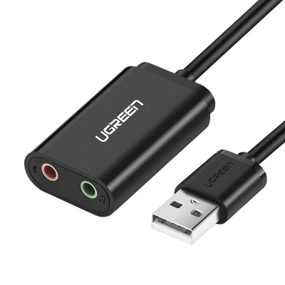 Karta dźwiękowa USB UGREEN US205 15cm (czarna)