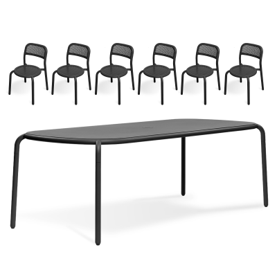 ZESTAW: Stół ogrodowy Fatboy Tablo Toní  + 6 x Krzesło ogrodowe Fatboy Bistro Chair Toní