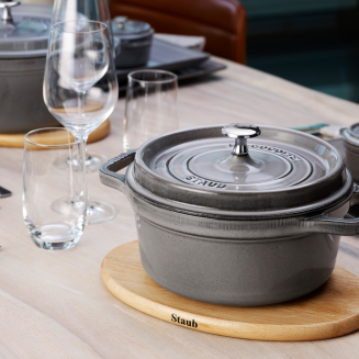Garnek żeliwny okrągły Staub - 6.7 ltr, Grafitowy - 3