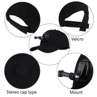  PULUZ Cap with Sports Camera Mount (Black) - 8
