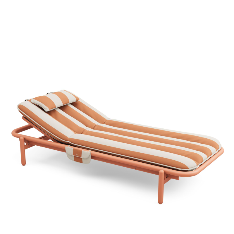 Leżak Fatboy Saunbun Daybed Terracotta & Stripe Orange Creme