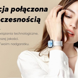 Smartwatch Damski GRAVITY GT15-12 Granatowy Pasek Silikonowy + Czarna Bransoleta - 10