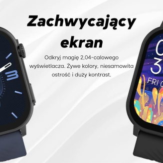 Smartwatch Damski GRAVITY GT15-12 Granatowy Pasek Silikonowy + Czarna Bransoleta - 11