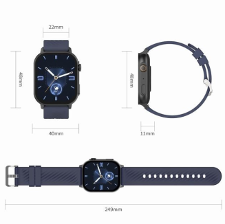 Smartwatch Damski GRAVITY GT15-12 Granatowy Pasek Silikonowy + Czarna Bransoleta - 20