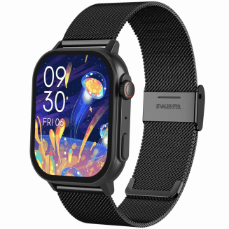 Smartwatch Damski GRAVITY GT15-12 Granatowy Pasek Silikonowy + Czarna Bransoleta - 3