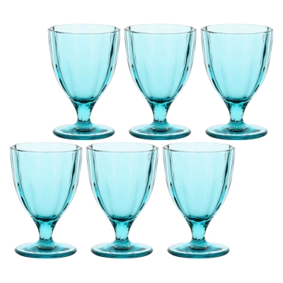  Set of 6 Rose&Tulipani Amami Turquoise glasses, 300 ml