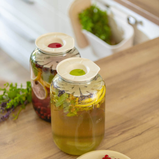 PLASTIA Pokrywa fermentacyjna 13.5 cm pomarańczowy - 4