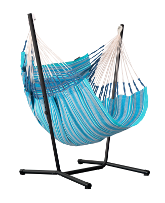 Fotel hamakowy ze stojakiem La Siesta Fiji Organic Azure Comfort