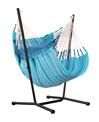 Fotel hamakowy ze stojakiem La Siesta Fiji Organic Azure Comfort