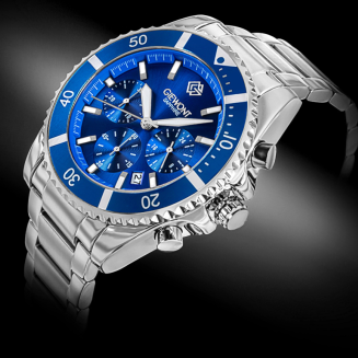 Zegarek Męski Giewont Chronograph Sapphire Srebrno Niebieski GW3970-B3 - 2