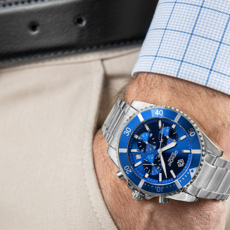 Zegarek Męski Giewont Chronograph Sapphire Srebrno Niebieski GW3970-B3 - 4