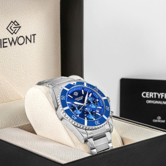 Zegarek Męski Giewont Chronograph Sapphire Srebrno Niebieski GW3970-B3 - 7