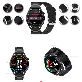 Smartwatch GIEWONT Vertex SmartCall GW450-2 Carbon/Carbon Leather - 2