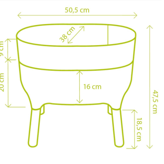 Kwietnik Urbalive zielony 48x50x38 cm - 6