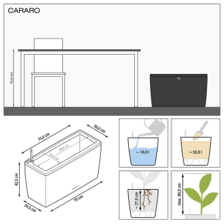  Lechuza Cararo Premium flowerpot, white gloss - 3