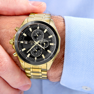 Zegarek Męski Giewont Chronograph Sapphire Złoto Czarny GW7290-B4 - 4