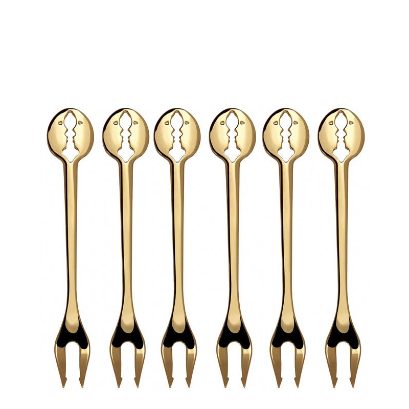  Casa Bugatti Kiss Gold dessert fork set 6 pcs