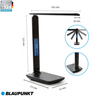 Lampa biurkowa Blaupunkt PRO LED CCT z ładowarką indukcyjną czarna - 8