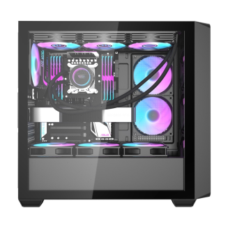 Obudowa komputerowa DARKFLASH DS900WD + 4 wentylatory (czarna) - 5