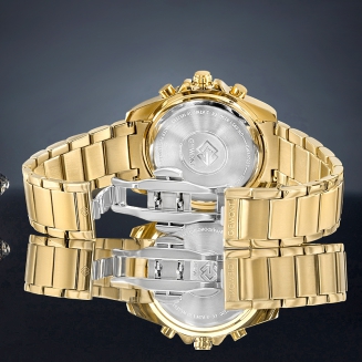 Zegarek Męski Giewont Chronograph Sapphire Złoto Czarny GW3970-B7 - 6