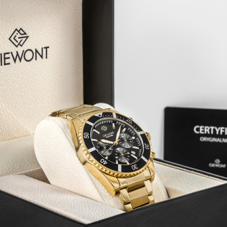Zegarek Męski Giewont Chronograph Sapphire Złoto Czarny GW3970-B7 - 7