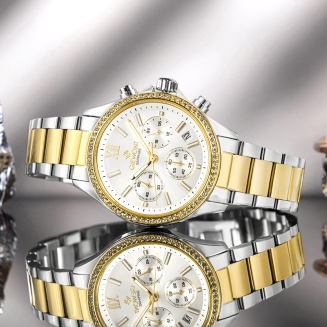 Zegarek Damski Giewont Sapphire Srebrno Złoty GW3670-B4 - 7