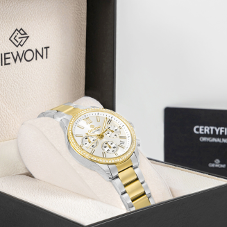 Zegarek Damski Giewont Sapphire Srebrno Złoty GW3670-B4 - 9