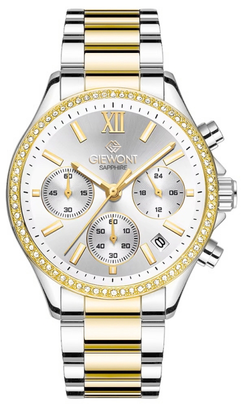 Zegarek Damski Giewont Sapphire Srebrno Złoty GW3670-B4