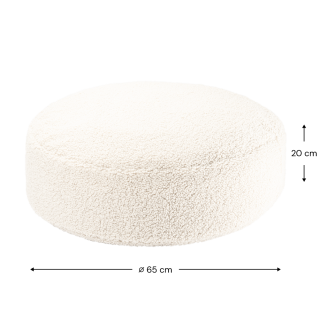  Wigiwama Ottoman Cream White Children's Pouf - 7