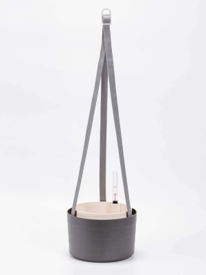 PLASTIA BERBERIS Wisząca donica samonawadniająca okrągła 30 cm szary