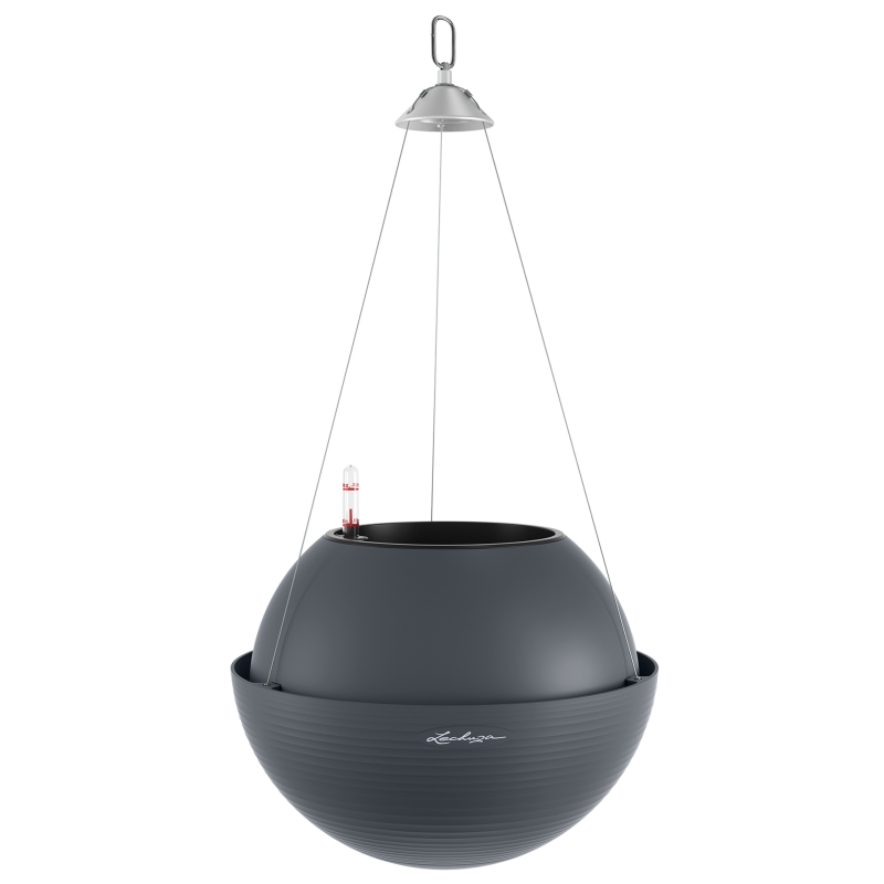 Lechuza Bola Color 32 gray suspended planter