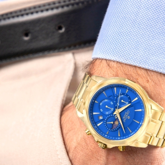 Zegarek Męski Giewont Chronograph Sapphire Złoto Niebieski GW9460-B5 - 5